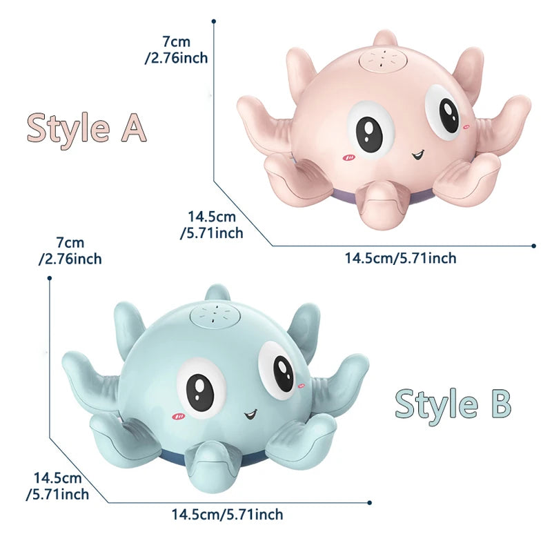 New Baby Bath Toys Spray Water Shower Bathing Electric Octopus Automatic Sensing Squirting Water with LED Light Bathtub Toy Kids