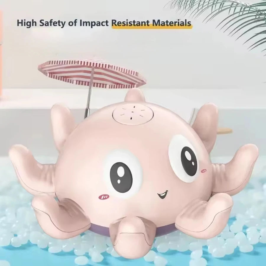 New Baby Bath Toys Spray Water Shower Bathing Electric Octopus Automatic Sensing Squirting Water with LED Light Bathtub Toy Kids