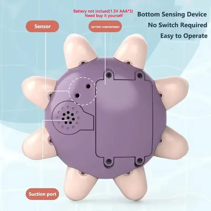 New Baby Bath Toys Spray Water Shower Bathing Electric Octopus Automatic Sensing Squirting Water with LED Light Bathtub Toy Kids